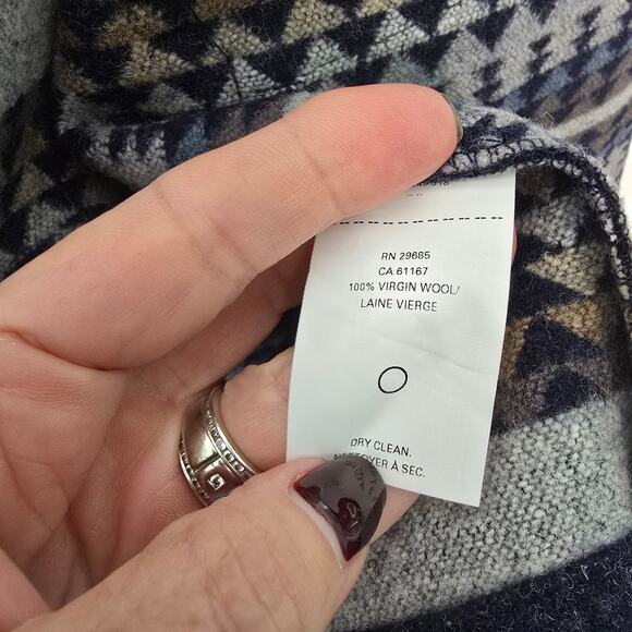 Pendleton Wool Southwestern Cross-Back Western Jacket Blue Geometric Pattern S - Picture 5 of 9